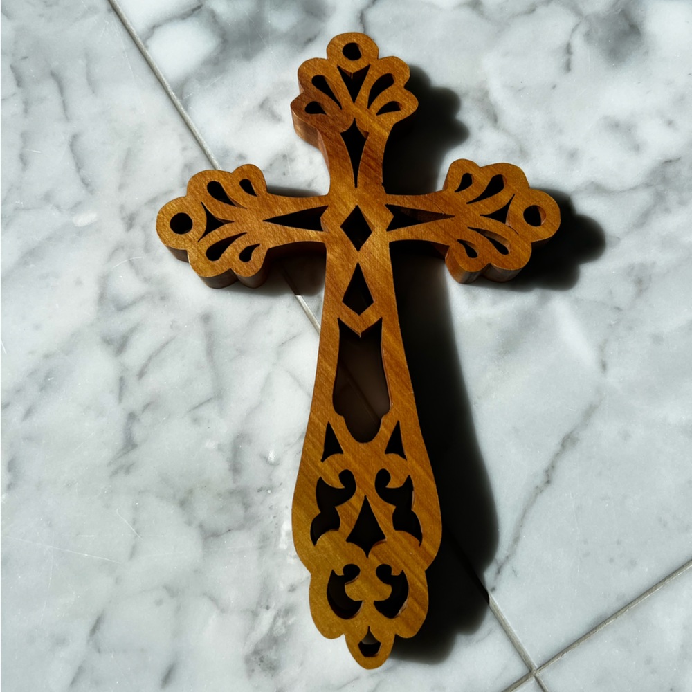 Handmade Carved Wooden Hanging Cross